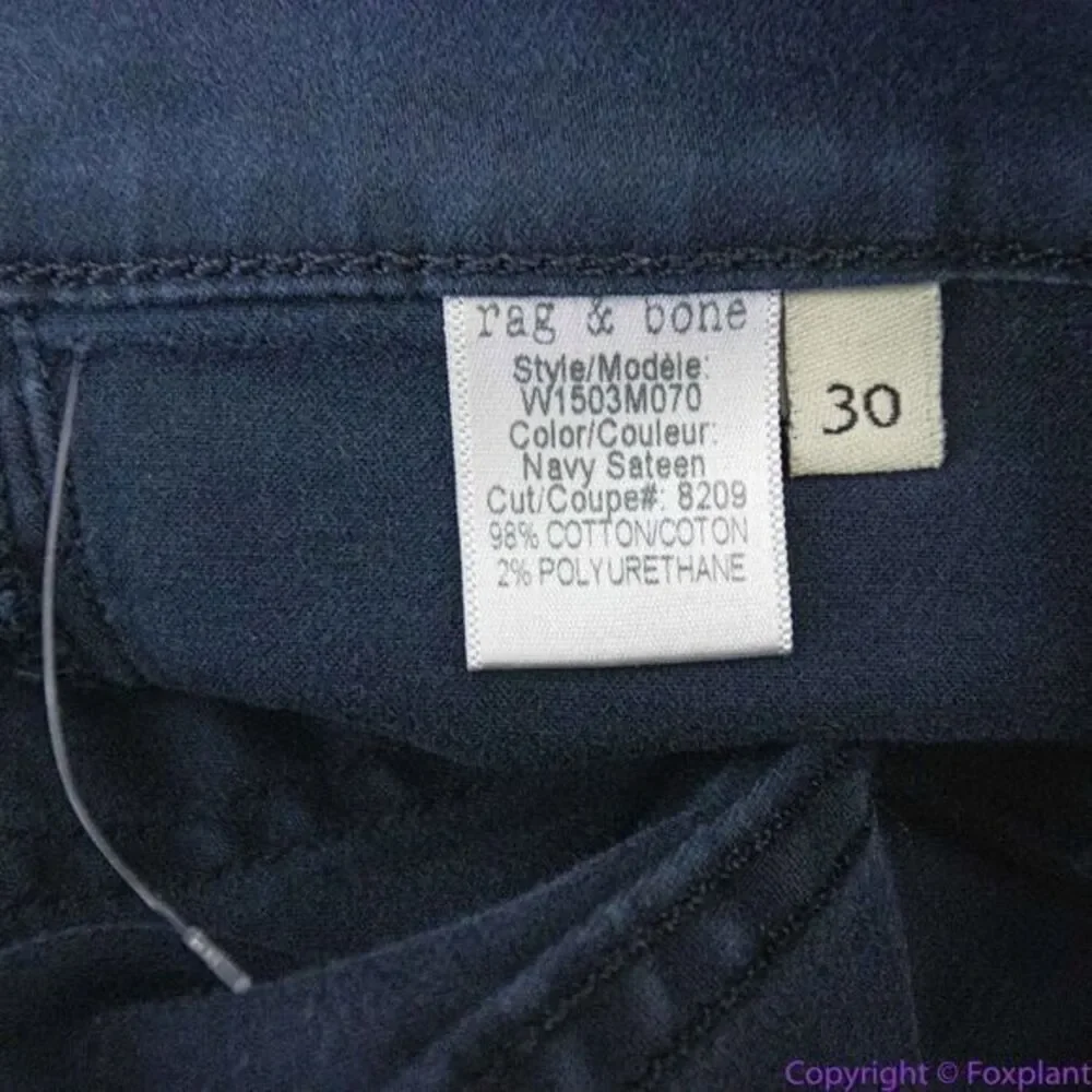 NEW Rag & Bone Jeans Skinny Legging Womens size 30 W1503M070 Navy Sateen Stretch